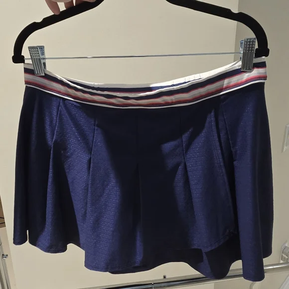 Lucky in Love Navy Skirt with Striped Waistband - Picture 4 of 12